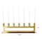 22" Gold Stainless Steel 7 Taper Candle Candelabra with Rectangular Frame